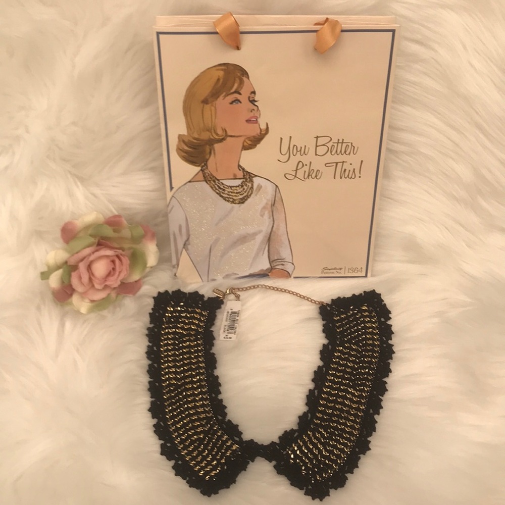 Tasha necklace black and gold metal